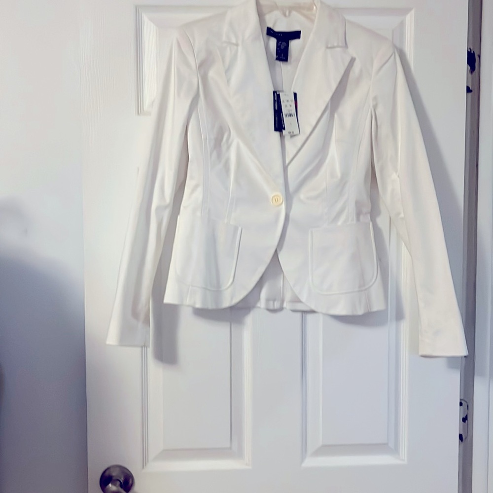 White shirt blazer.